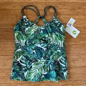 Green Floral Two Piece Swimsuit NWT